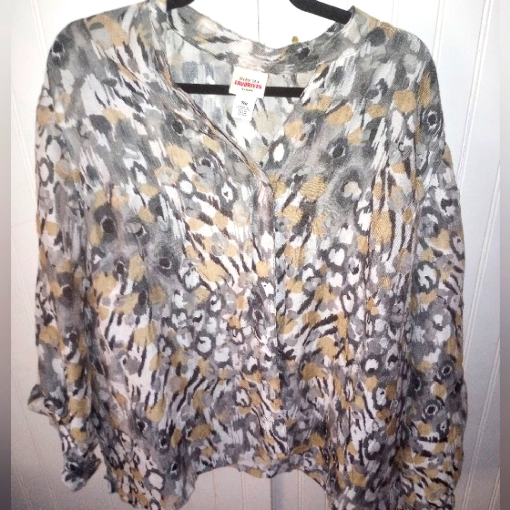Ruby Rd leapord print sheer top size 18W